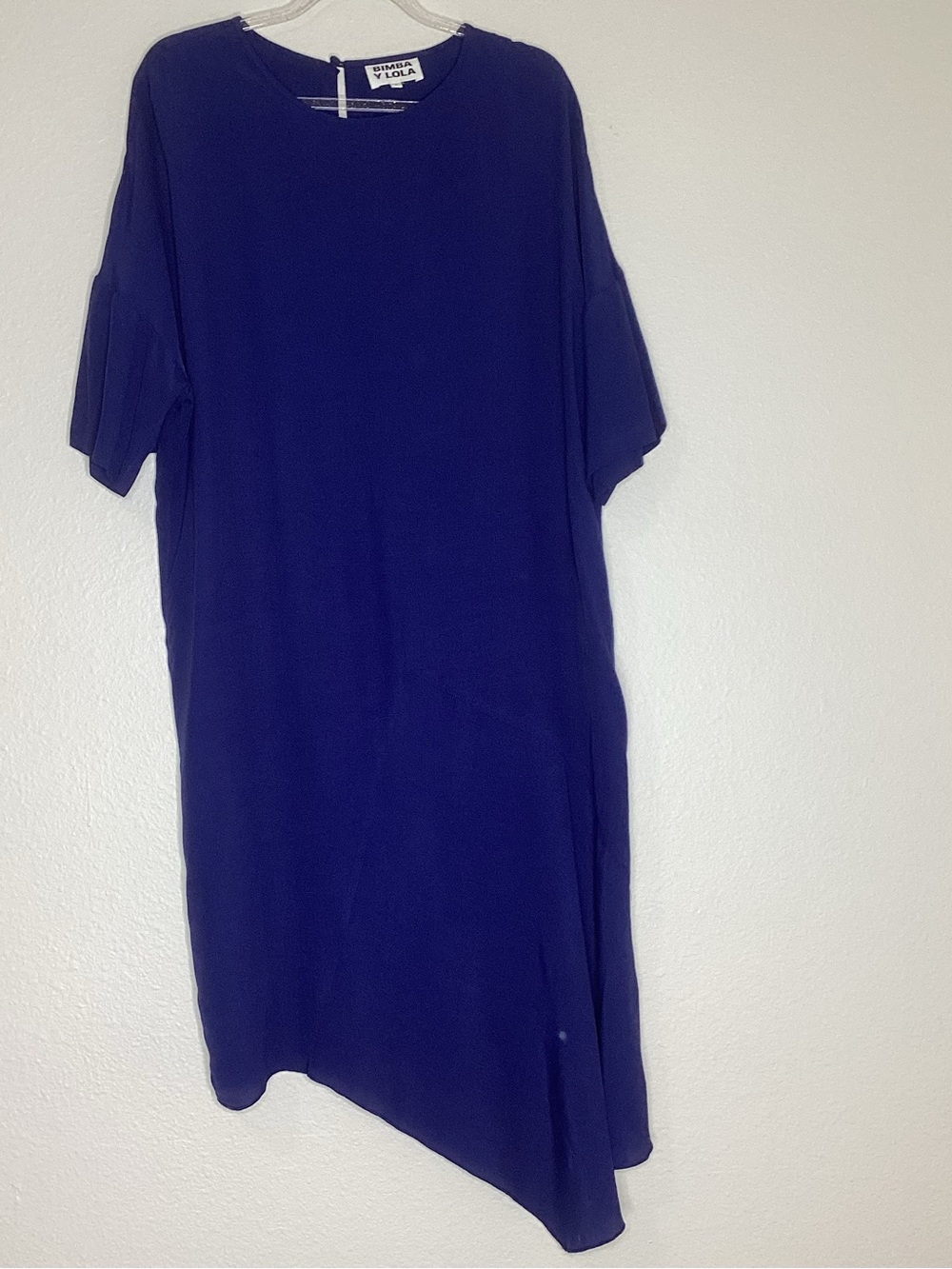 Bimba Y Lola Asymmetric Shift Dress in Deep Blue Sm